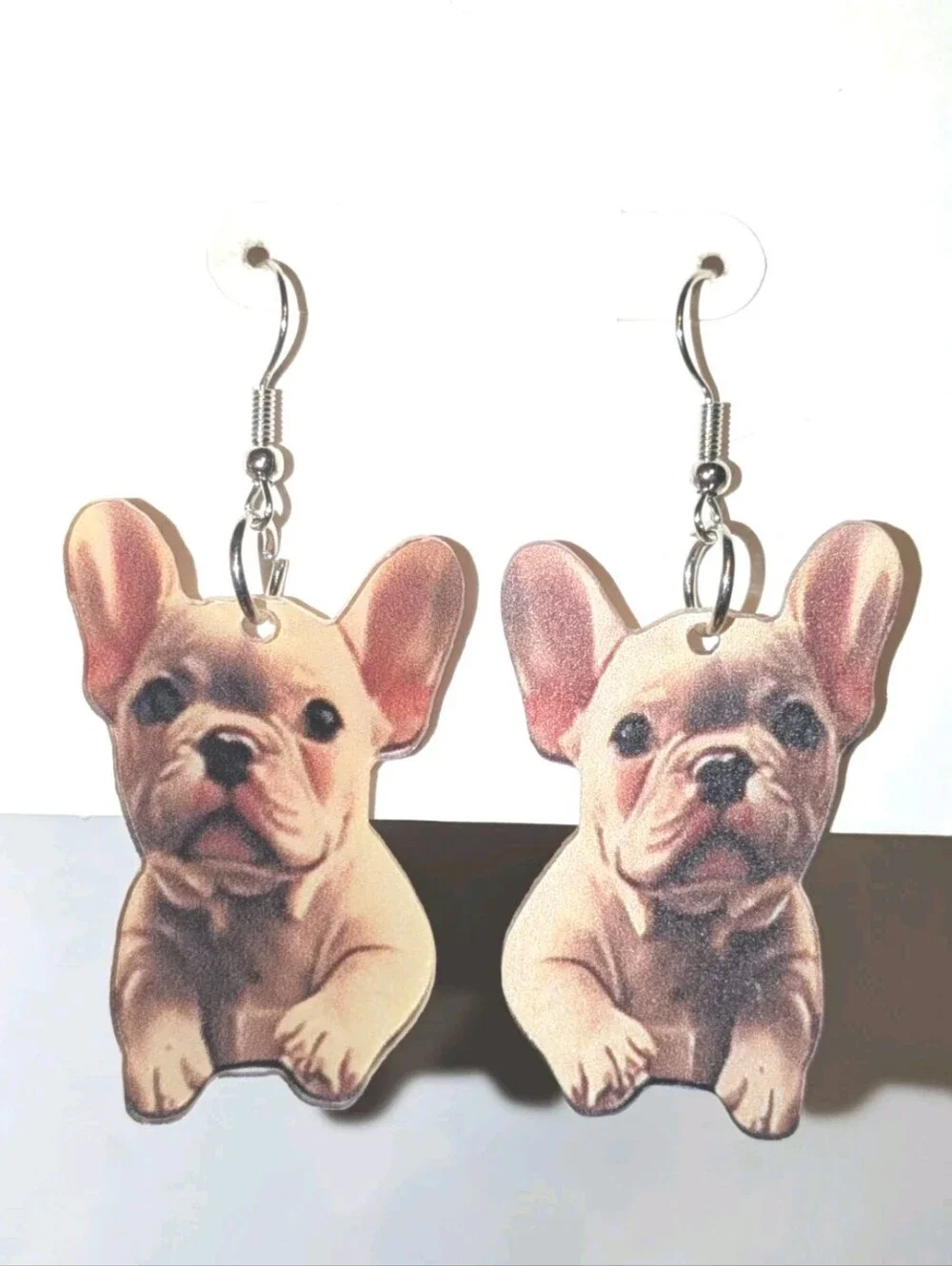 Hand Crafted French Bulldog Puppy Dangle Earrings For Women and Girls